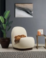 Fotoliu Trendy Tina Bouclet White 85x75x74cm GTR002017 imaginea #1 — magazin online Desire.md