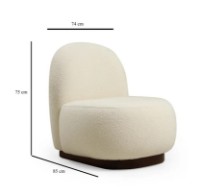 Fotoliu Trendy Tina Bouclet White 85x75x74cm GTR002017 imaginea #5 — magazin online Desire.md