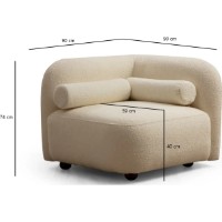 Fotoliu Trendy Victoria Bouclette Cream 90x90x74cm GTR002108 imaginea #3 — magazin online Desire.md