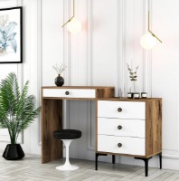 Туалетный столик Trendy Lizbon 551 Walnut/White 124x84x40cm GTR001460 фото №2 — интернет-магазин Desire.md