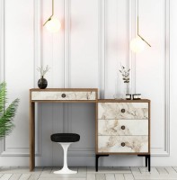 Туалетный столик Trendy Lizbon 552 Walnut/White Marble 124x84x40cm GTR001461