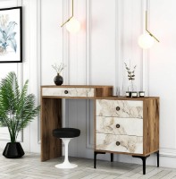 Туалетный столик Trendy Lizbon 552 Walnut/White Marble 124x84x40cm GTR001461 фото №2 — интернет-магазин Desire.md