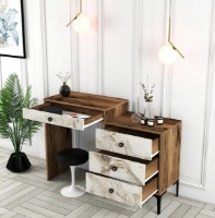 Туалетный столик Trendy Lizbon 552 Walnut/White Marble 124x84x40cm GTR001461 фото №3 — интернет-магазин Desire.md