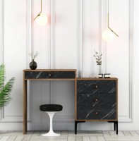 Туалетный столик Trendy Lizbon 555 Walnut/Black Marble 124x84x40cm GTR001464