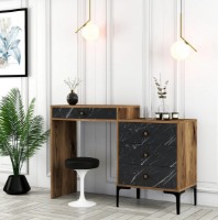 Туалетный столик Trendy Lizbon 555 Walnut/Black Marble 124x84x40cm GTR001464 фото №2 — интернет-магазин Desire.md