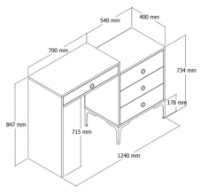 Туалетный столик Trendy Lizbon 556 White 124x84x40cm GTR001465 фото №4 — интернет-магазин Desire.md