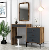 Туалетный столик Trendy Lizbon 543 Walnut/Anthracit 124x84x40cm GTR001663 фото №2 — интернет-магазин Desire.md