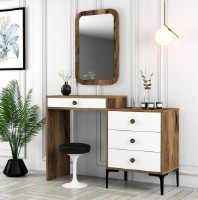 Туалетный столик Trendy Lizbon 544 Walnut/White 124x84x40cm GTR001664 фото №2 — интернет-магазин Desire.md