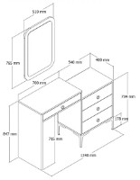 Туалетный столик Trendy Lizbon 544 Walnut/White 124x84x40cm GTR001664 фото №4 — интернет-магазин Desire.md
