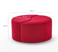 Fotoliu moale Trendy Alis Red 80x80x40cm GTR002937 imaginea #4 — magazin online Desire.md