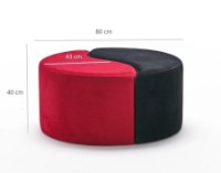 Fotoliu moale Trendy Alis Red/Black 80x80x40cm GTR002937 imaginea #4 — magazin online Desire.md