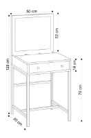 Măsuţă de toaletă Trendy Maria Oak/Black 128x50x50cm GTR001443 imaginea #3 — magazin online Desire.md