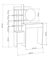 Măsuţă de toaletă Trendy Mup White 105x151x35cm GTR001441 imaginea #3 — magazin online Desire.md