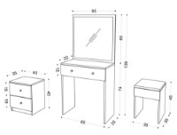 Туалетный столик Trendy Nice White 139x65x35cm GTR005867 фото №4 — интернет-магазин Desire.md