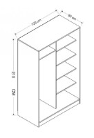 Dulap cu uşi glisante Trendy 2321 Oak/Black 120x210x60cm GTR004869 imaginea #4 — magazin online Desire.md