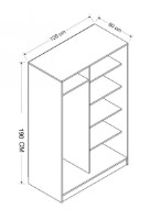 Dulap cu uşi glisante Trendy 2320 Oak/Black 120x190x60cm GTR004868 imaginea #4 — magazin online Desire.md