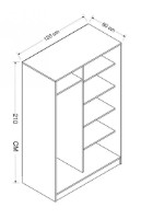 Dulap cu uşi glisante Trendy Kale 2315 Oak/White 120x210x60cm GTR004961 imaginea #4 — magazin online Desire.md