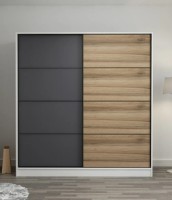 Dulap cu uşi glisante Trendy Kale 3160 White/Anthracit/Dore 180x190x60cm GTR004272