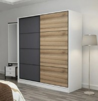 Dulap cu uşi glisante Trendy Kale 3160 White/Anthracit/Dore 180x190x60cm GTR004272 imaginea #2 — magazin online Desire.md