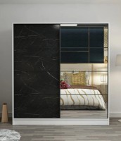 Dulap cu uşi glisante Trendy Kale 3164 White/Black 180x190x60cm GTR004276