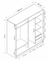 Dulap cu uşi glisante Trendy Kale 3177 Dore/Black 180x190x60cm GTR004289 imaginea #4 — magazin online Desire.md
