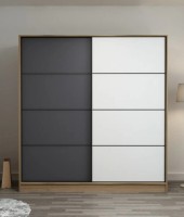 Dulap cu uşi glisante Trendy Kale 3178 Dore/Black/White 180x190x60cm GTR004290