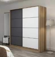 Dulap cu uşi glisante Trendy Kale 3178 Dore/Black/White 180x190x60cm GTR004290 imaginea #2 — magazin online Desire.md