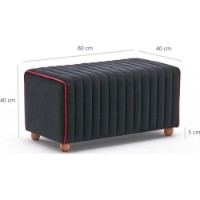 Bancheta Trendy Mabel Black 80x40x40cm GTR002930 imaginea #4 — magazin online Desire.md
