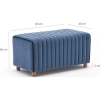 Bancheta Trendy Mabel Blue 80x40x40cm GTR002931 imaginea #5 — magazin online Desire.md