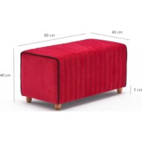 Bancheta Trendy Mabel Red 80x40x40cm GTR002933 imaginea #4 — magazin online Desire.md