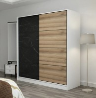 Шкаф-купе Trendy Kale 3969 White/Black/Dore 180x210x60cm GTR004360 фото №2 — интернет-магазин Desire.md