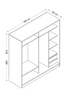 Шкаф-купе Trendy Kale 3969 White/Black/Dore 180x210x60cm GTR004360 фото №4 — интернет-магазин Desire.md