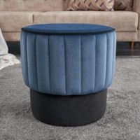 Fotoliu moale Trendy Rose Blue/Black 40x40x40cm GTR002919