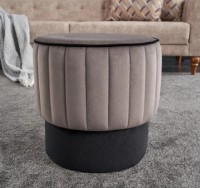 Fotoliu moale Trendy Rose Grey/Black 40x40x40cm GTR002920