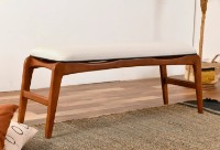 Bancheta Trendy Touch Bench Walnut/Cream 120x45x40cm GTR006472 imaginea #2 — magazin online Desire.md