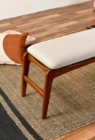 Bancheta Trendy Touch Bench Walnut/Cream 120x45x40cm GTR006472 imaginea #3 — magazin online Desire.md