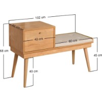 Bancheta Trendy Urban Oak/Cream 105x45x40cm GTR006468 imaginea #4 — magazin online Desire.md