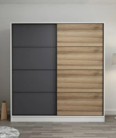 Dulap cu uşi glisante Trendy Kale 7152 White/Anthracit/Dore 220x210x60cm GTR004653 imaginea #1 — magazin online Desire.md