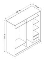 Dulap cu uşi glisante Trendy Kale 7158 White/Anthracit 220x210x60cm GTR004658 imaginea #4 — magazin online Desire.md