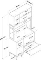 Bufet Trendy JE159 3253 White/Walnut 90x184x38cm GTR005641 imaginea #5 — magazin online Desire.md
