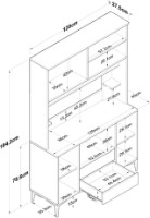 Bufet Trendy JE168 3257 White/Walnut 120x184x40cm GTR005754 imaginea #5 — magazin online Desire.md