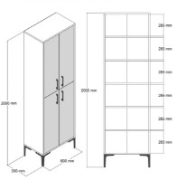 Dulap baie Trendy Berlin A Walnut 202.6x60x35cm GTR006635 imaginea #4 — magazin online Desire.md
