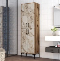 Dulap baie Trendy Berlin A Walnut/White Marble 202.6x60x35cm GTR006634