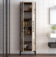 Dulap baie Trendy Berlin A Walnut/White Marble 202.6x60x35cm GTR006634 imaginea #3 — magazin online Desire.md