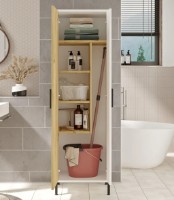 Dulap baie Trendy DY1-WK Walnut/White 50x165x35cm GTR006714