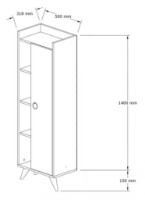 Dulap baie Trendy Ilgim White 50x140x32cm GTR005669 imaginea #3 — magazin online Desire.md