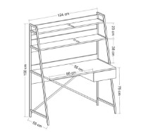 Masa de birou Trendy Arte Walnut/Black 124x150x55cm GTR004125 imaginea #3 — magazin online Desire.md
