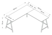 Masa de birou Trendy Echipa L White 180x76x60cm GTR004147 imaginea #4 — magazin online Desire.md