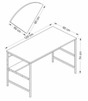 Masa de birou Trendy Greta 4481 Dore/Black 120x74x60cm GTR004127 imaginea #4 — magazin online Desire.md