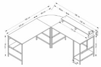 Masa de birou Trendy Greta L Matte Black 180x74x60cm GTR004130 imaginea #3 — magazin online Desire.md